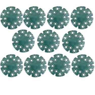 Imagem de Punhos de cana Anéis de apoio de cana Ervilhas Suporte de feijão 12 buracos DIY Bambu Estacas de madeira Conectores de cana Clipe de planta de jardim para plantas de escalada (10-piece)