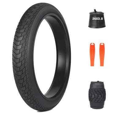 Imagem de MEGHNA Fat Bike Tire 66.0 cm Pneu de bicicleta elétrica Fat Tire 66 x 7.6 cm (75-559) Heavy Duty Knobby Antiderrapante Dobrável Substituição Todo Terreno Pneu para Bicicleta E-Bike Snow Bike Kids Bike