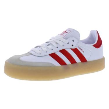 Imagem de adidas Tênis feminino Sambae, Branco nuvem/melhor escarlate/branco limpo, 40