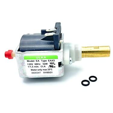 Imagem de MacMaxe ULKA Modelo E Tipo EAX5 – Solenoide Bomba de Água Vibratória Eixo de Latão com Duas Vedações OU 2025 – 1/1,5 min ON/OFF, 120V 60Hz 52W – Ampla Compatibilidade com Máquinas de Café Expresso