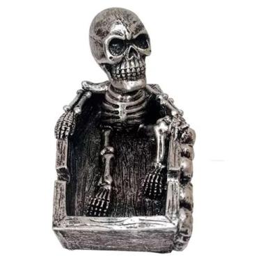 Imagem de Cinzeiro Personalizado Resina Modelo Caveira Caixão - Negocio de genio