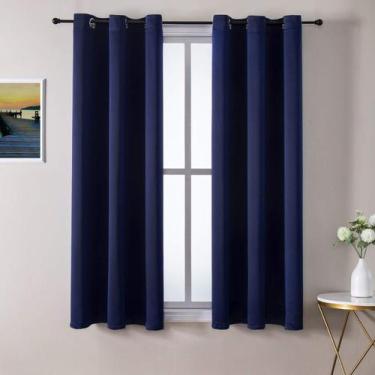 Imagem de Cortinas Blackout ChrisDowa Grommet Thermal Azul Marinho 96x137cm