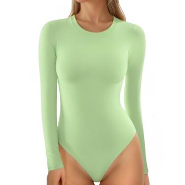 Imagem de Camisetas femininas de manga comprida com gola redonda Bodysuit MANGOP