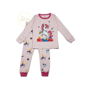 Imagem de Pijamas Girl Cotton V001 de manga comprida rosa 3-8 anos - Lightbek Of