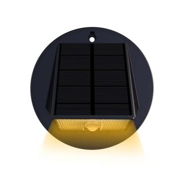 Imagem de LILONZON Luz de paisagem de parede com cerca de movimento solar de 500 lm, 3 modos de funcionamento à prova d'água, sensor de movimento solar, luzes de segurança, alimentadas por energia solar para