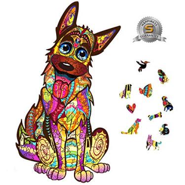 Imagem de Vivyfly Quebra-Cabeças De Madeira Em Formato Cachorro - Peças Mágicas Irregulares Exclusivas E Requintadas Para Adultos Crianças 9,5 X 5,5"