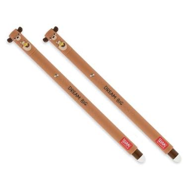 Imagem de LEGAMI Caneta de gel apagável Honey Bear, tinta termossensível, ponta de 0,7 mm de diâmetro, 15 cm de comprimento, tinta vermelha (pacote com 2)