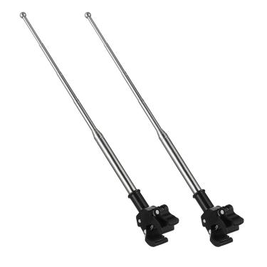 Imagem de TOPPERFUN 2 peças de mastro de bandeira de carro ajustável de aço inoxidável para motocicleta e bicicleta suporte retrátil de bandeira de guidão decoração de equitação personalizada