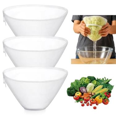 Imagem de 3 peças de saco de pano de queijo para coar, pano de queijo de nylon para coar, saco de leite de nozes reutilizável para roupas de queijo, sacos de nozes coador de alimentos de malha fina para