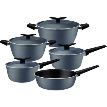 Imagem de Jogo De Panelas Tramontina Antiaderente Spezia 5 Pç Azul