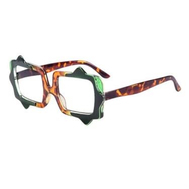 Imagem de HPIRME Óculos de sol coloridos para homens e mulheres, óculos de sol da moda, UV400, gradiente feminino, tendência para áreas externas (verde leopardo)