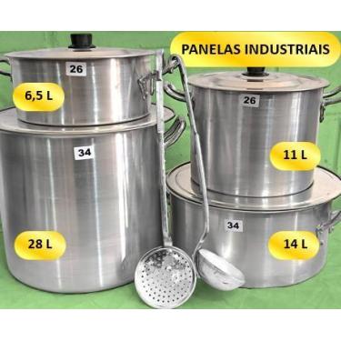 Imagem de Jogo de Panelas Industrial Caldeirão e Caçarola N26 e N34 Linha Hotel 