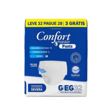 Imagem de Fralda Calça Geriátrica Confort Master Pants Com 32 Und PM e GEG Incon