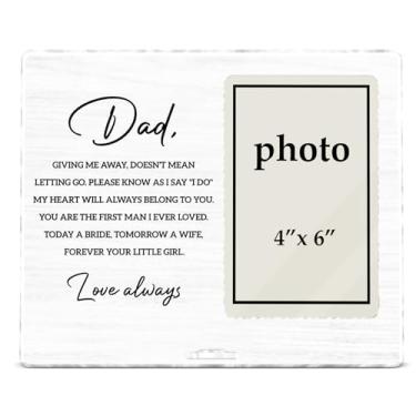 Imagem de Zauly Moldura acrílica Father of the Bride, presentes de casamento para pai de Bride Daughter, Love Always Dad Photo Frame, 10 x 15 cm