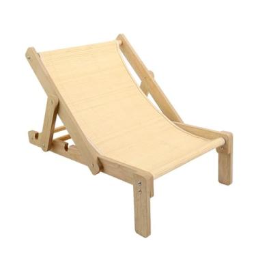 Imagem de Baoblaze Cama de rede para gatos, cadeira de descanso para gatos, moderna cama portátil de madeira para dormir para filhotes, pequenos animais, cães e coelhos