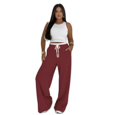 Imagem de Calça Pantalona Hariany Elegância Bicolor com Cós Duplo - WE SHINE, Bo