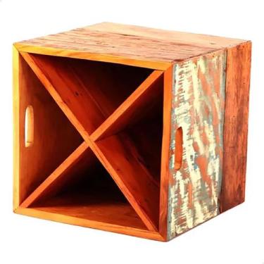 Imagem de Adega 12 Garrafas Modelo Caixote 40 CM Madeira Demolição com Pátina - 