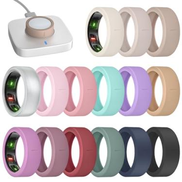 Imagem de BandRain Pacote com 15 capas de anel ultrafinas compatíveis com Oura Ring Gen 4/3, acessórios protetores de silicone antiarranhões para mulheres e homens