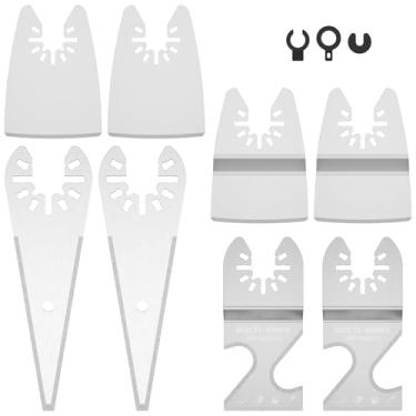 Imagem de WhSunVo 8 peças de lâminas de raspador de ferramentas oscilantes profissionais lâminas de raspador oscilantes multifuncionais lâminas multiferramenta oscilantes universais lâminas de ferramenta