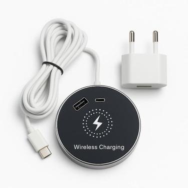 Imagem de Carregador de Indução Embutido 20W 3 em 1 USB, TipoC e Indução para Se