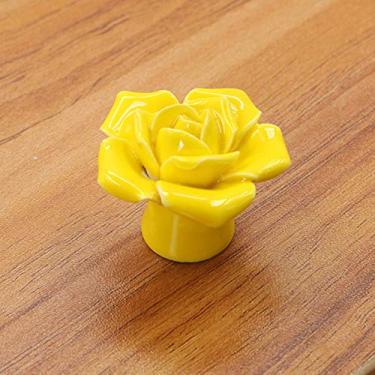 Imagem de Maçaneta de Gabinete de Cerâmica de Forma, Puxão de Gaveta de Liga de Zinco para Móveis de Guarda -roupa de Armário, Design Elegante e Prático Com Parafusos de Instalação, Cor