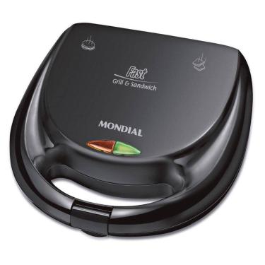 Imagem de Sanduicheira Fast Grill 2 Em 1 Revestimento Mondial 750W Preto 220V