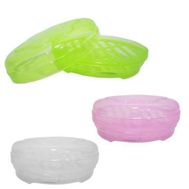 Imagem de Saboneteira De Pia De Plastico Oval Transcolor Tampa E Tela