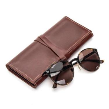 Imagem de Estojo Compacto Couro Legítimo Para Óculos e Itens Pessoais - Bertoni,