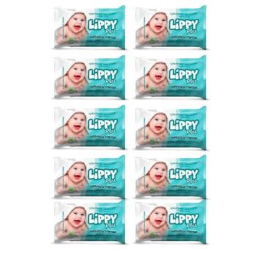 Imagem de Kit 10 Pacotes Toalha Umedecida Lippy Plus - 500 Toalinhas - Maxi Conf