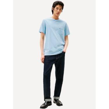 Imagem de Camiseta Tommy Jeans Masculina Regular Pocket Azul Claro, M/M