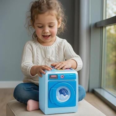 Imagem de Brinquedo Maquina Criança Maquina de Lavar Roupinha Bonecas Casinha Se