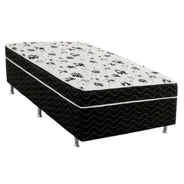 Imagem de Cama Box Conjugada Solteiro Ortobom Union Ortopedic 43x88x188cm - Branco/Preto