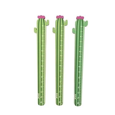 Imagem de Marcador de página Ellen Brook 1 peça Kawaii desenho cacto cenoura régua de madeira ferramenta de medição régua reta papelaria escritório material escolar marcador de livro de metal (cor: 6)