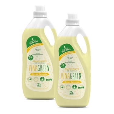 Imagem de 2 Amaciante Para Roupas Natural Hipoalergênico 2L Líquido Base Vegetal Com Vinagre Natural Antialérgico Roupinhas De Bebê Álcool Orgânico Cuidado Natural (Flor de camomila)