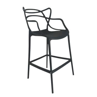 Imagem de Banqueta Allegra Preta Alta Ecom Home – Design Moderno, Proteção UV, Ideal para Cozinha, Bancada e Área Gourmet