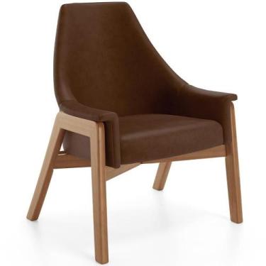 Imagem de Poltrona Decorativa Sakura L02 material sintético Marrom - Lyam Decor