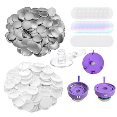 Imagem de 1.25''/32mm Button Maker Die with 100 Pin Button Making Supplies - Create Colorful Pin Badges, Replaceable Mold for DC109 Badge Maker Machine
