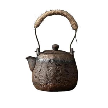 Imagem de FTOQWZXV Bule de chá chinês bule de chá com alça de laço conjunto de chá Kung Fu bule de chá cabo de corda de cânhamo tamanho pequeno chaleira infusor de chá (bule)