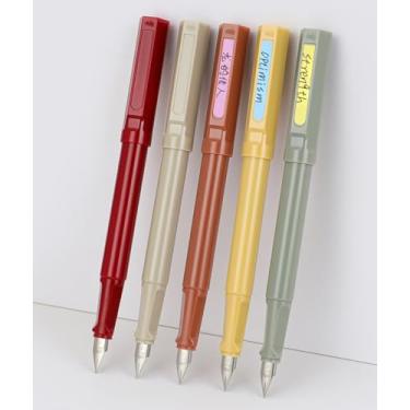 Imagem de Conjunto de 5 canetas Jinhao 62 de resina, ponta fina de irídio, diversidade de cores, com conversor de tinta recarregável