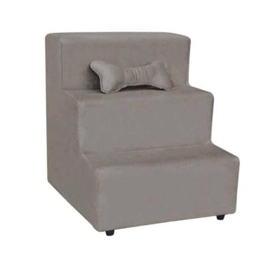 Imagem de Escada Pet Almofadada 3 Degraus Para Cães E Gatos Veludo Cappucino