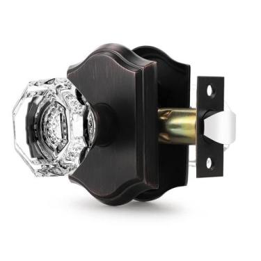 Imagem de Maçaneta de porta Orger Passage Glass com trava antitravamento em bron