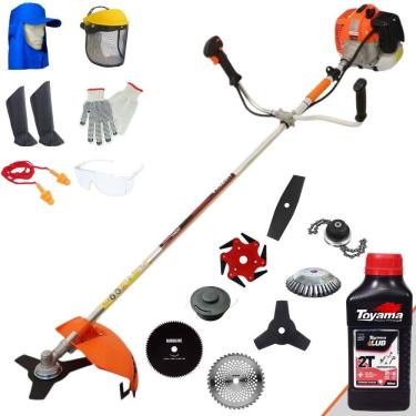 Imagem de Roçadeira VR620H Vulcan 62cc C/ Carretel Nylon + Facas 2 Pontas, 3 Pontas, 6 Pontas, 40 Dentes, 80 Dentes, Trimmer e Escova de Aço + EPI + ÓLEO TOYAMA