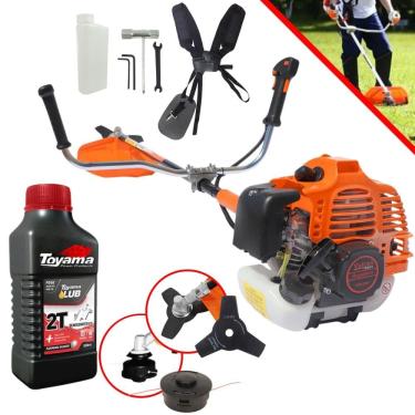 Imagem de Roçadeira Multifuncional À Gasolina Vulcan VR520H 52cc 2,5HP Alta Rotação Completo Com 2 Opções de Corte Carretel Nylon + Faca 3 Pontas + ÓLEO TOYAMA