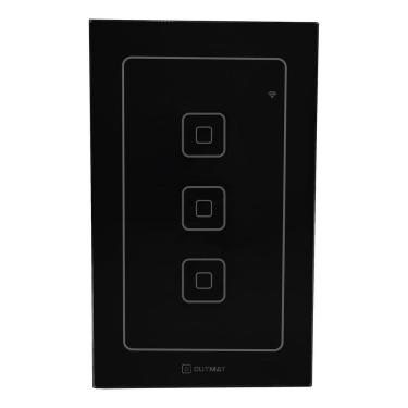 Imagem de Interruptor Inteligente Outmat Touch Wi-Fi 4X2 3 Bot. Preto
