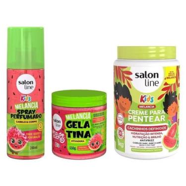 Imagem de Kit Melancia com Spray Perfumado, Creme para Pentear e Gelatina Salo L
