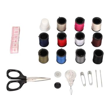 Imagem de Acouto Caixa de Kit de Costura Portátil de 21 Unidades Com Suprimentos Essenciais para Viagens, Tesoura, Enfiador de Agulha e Fita Métrica