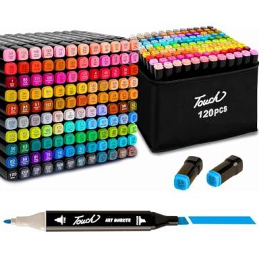 Imagem de Canetas para Pintar Bobbie Goods, Caneta Marcador 120 Cores, para Livro de Colorir - Canetinhas Ponta Dupla, Secagem Rápida, Não Tóxicas - Para Presente Criativo Antiestresse (120)