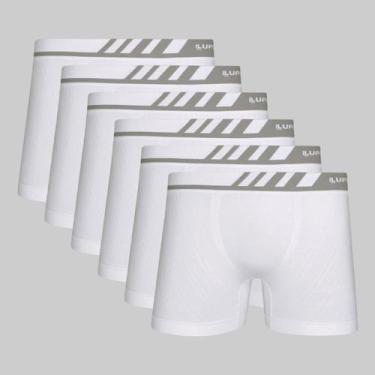 Imagem de Kit 6 Cuecas Lupo Boxer Microfibra Sem Costura 00671, Branco, XG