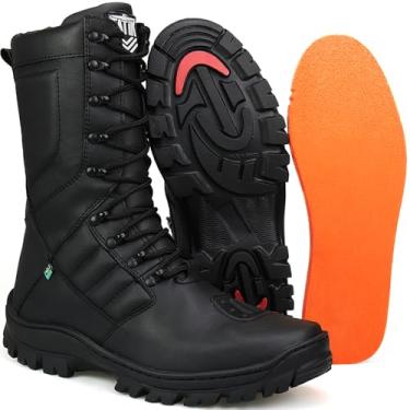 Imagem de Bota Coturno Militar Tático Com Ziper Ajustável Palmilha Confort Motors (Preto, Padrão, BR, Adulto, Numérico, 40)