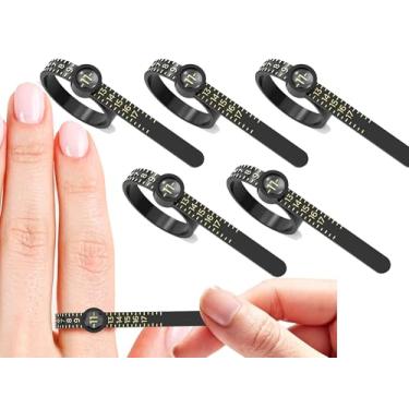 Imagem de Ferramenta de medição de tamanho de anel com lupa, medidor de anel de plástico e RingSizer, leitura clara e intuitiva 1-17